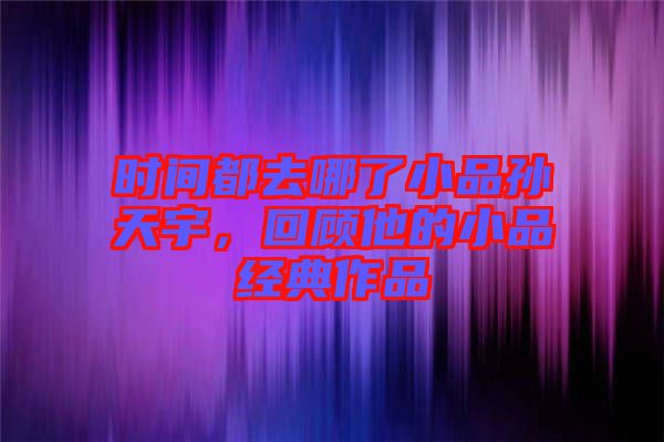 時間都去哪了小品孫天宇，回顧他的小品經典作品
