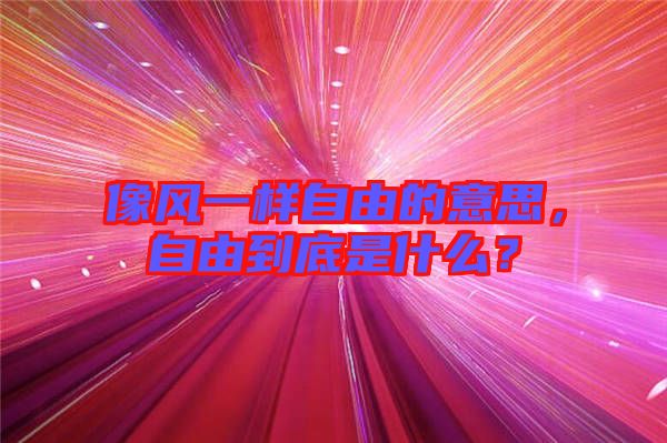 像風一樣自由的意思，自由到底是什么？