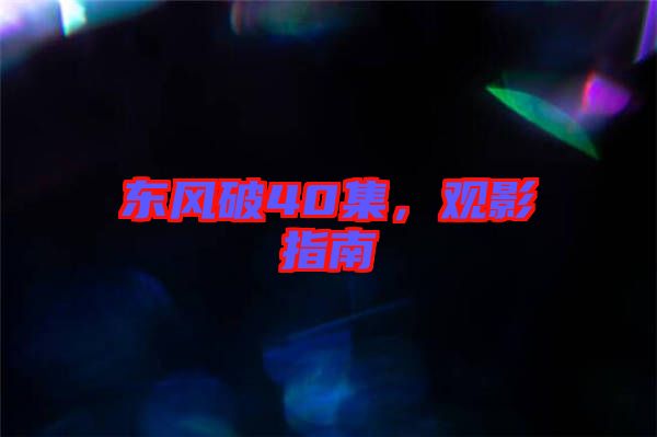 東風破40集，觀影指南