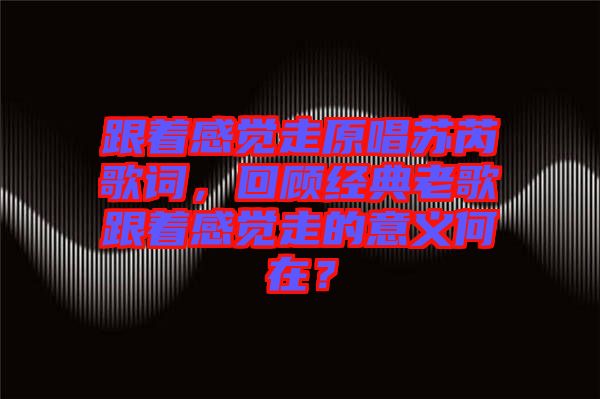 跟著感覺走原唱蘇芮歌詞，回顧經典老歌跟著感覺走的意義何在？