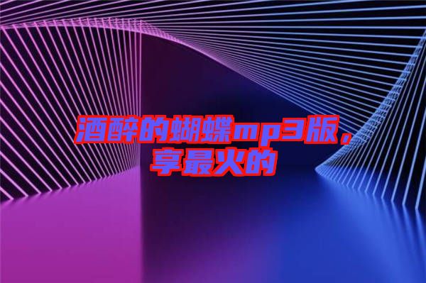 酒醉的蝴蝶mp3版，享最火的