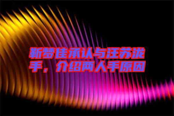 靳夢佳承認與汪蘇瀧手，介紹兩人手原因